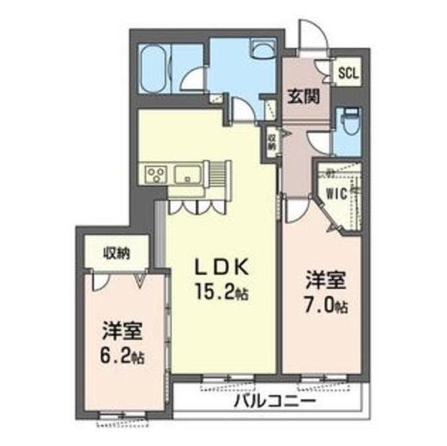 AZURたまプラーザ(2LDK/1階)の間取り写真