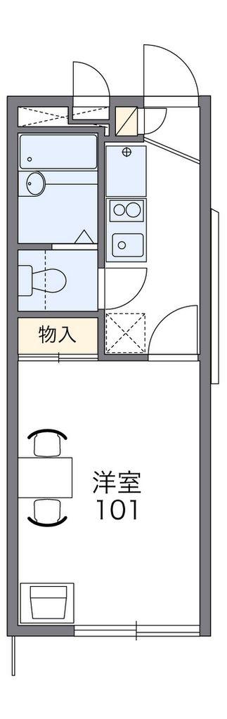 レオパレスヤバタII(1K/1階)の間取り写真