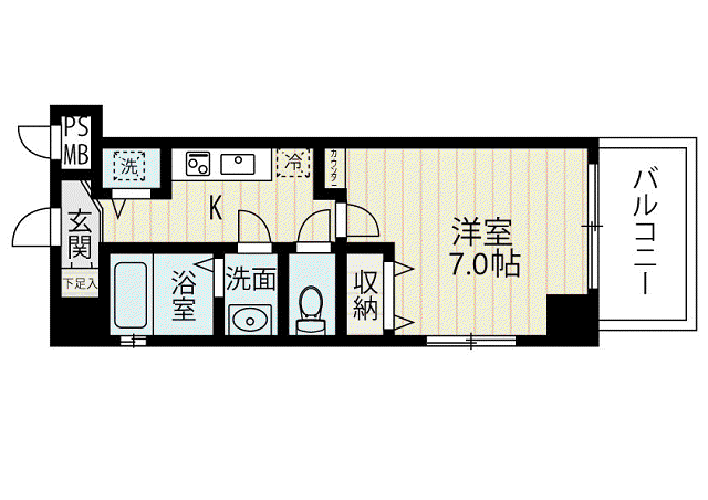 ESTRELA大楠(1K/8階)の間取り写真
