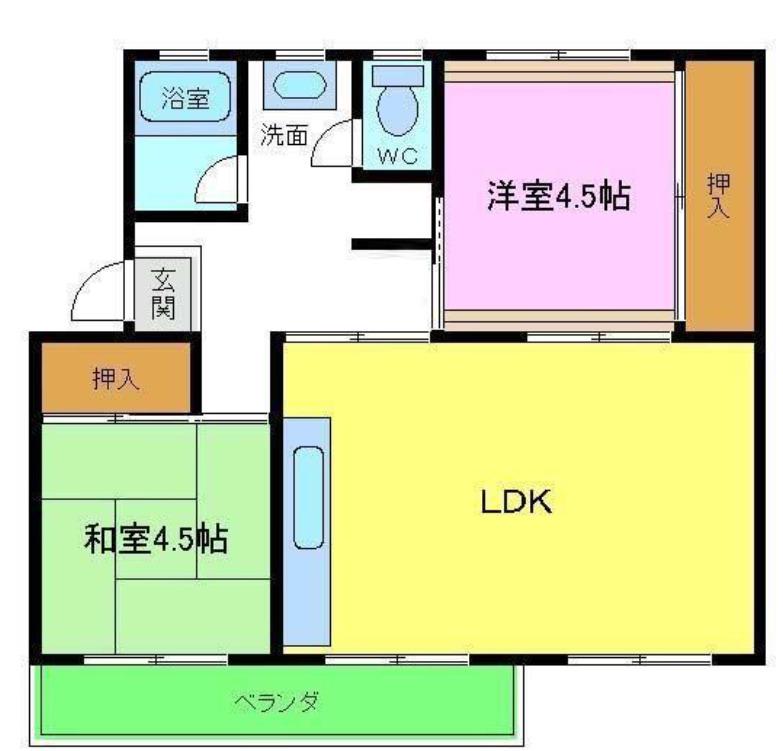 泉北桃山台第2団地 36棟(2LDK/4階)の間取り写真