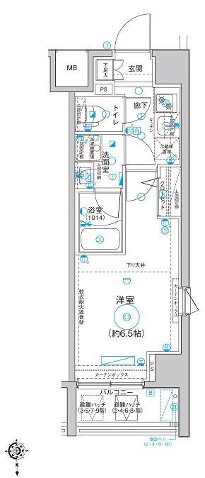 LEA川崎西口壱番館(1K/4階)の間取り写真