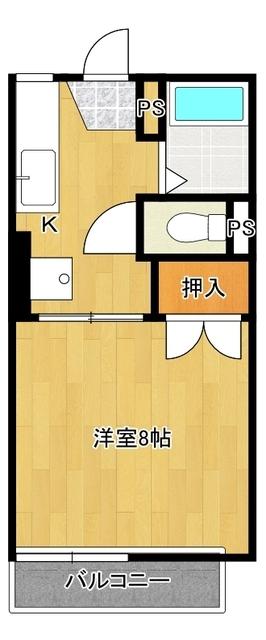 プレミール新原(1K/1階)の間取り写真
