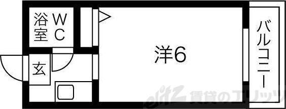 アパートメント東淀川II(1K/3階)の間取り写真