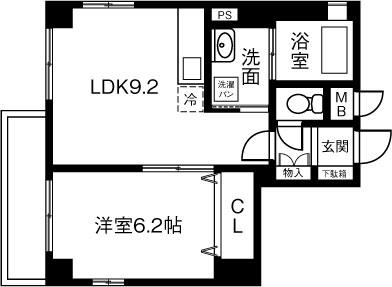 MACSビル(1LDK/5階)の間取り写真