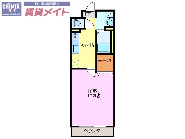 サクラーレ(1K/3階)の間取り写真