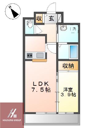 グランソレイユII(1LDK/2階)の間取り写真