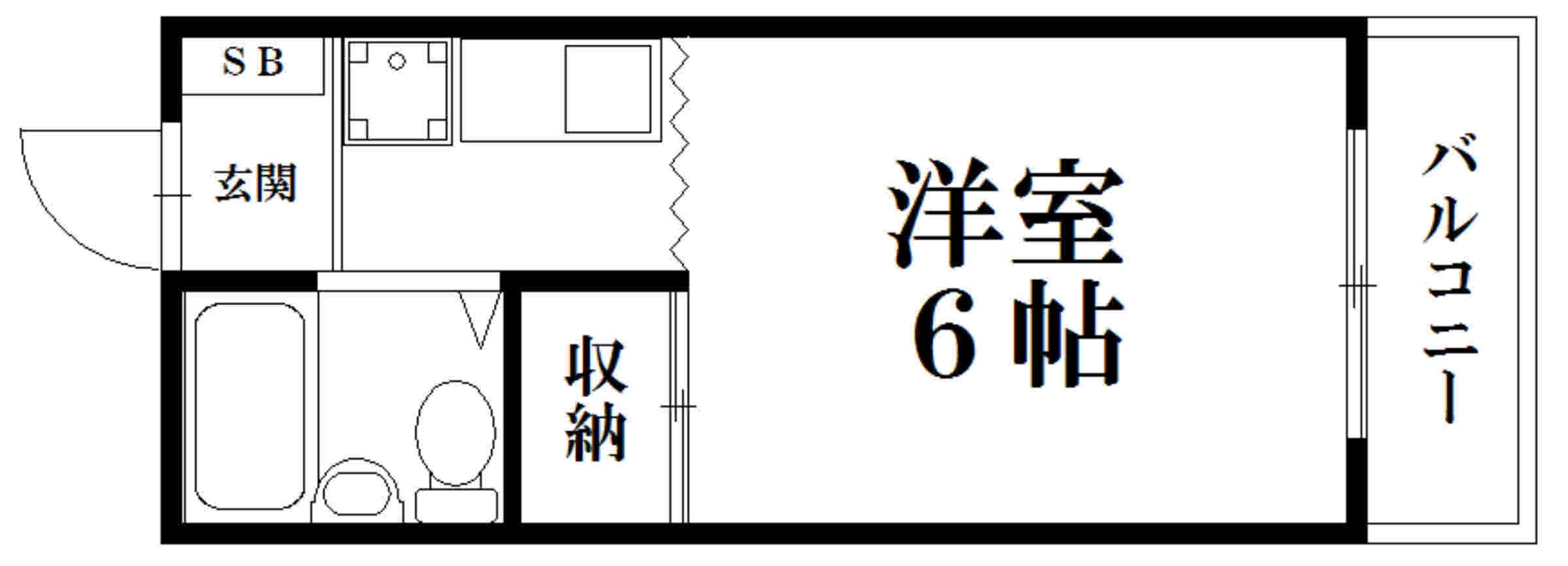 竹本ビル(1K/4階)の間取り写真