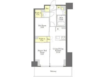 プライムメゾン江古田の杜イースト(1SLDK/4階)の間取り写真