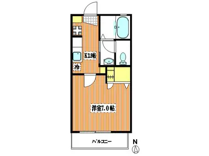 シャテロ(1K/2階)の間取り写真