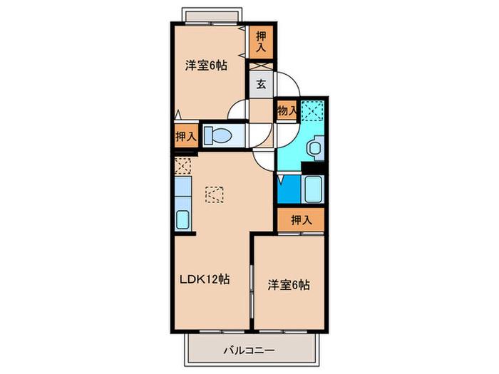 セジュール・ルポ(2LDK/2階)の間取り写真