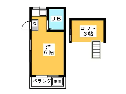 Kハイツ南浦和(ワンルーム/2階)の間取り写真