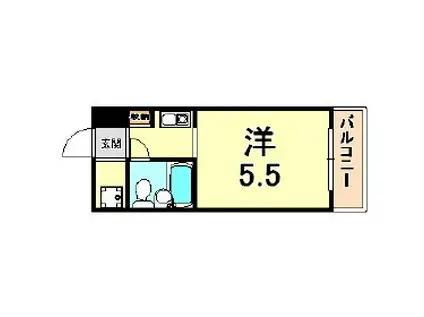 カサベラ岡本(1K/5階)の間取り写真