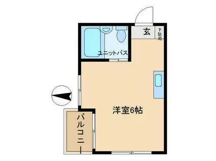 ビバハイツ武庫之荘(ワンルーム/1階)の間取り写真