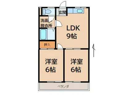 サンシティ金池(2LDK/3階)の間取り写真