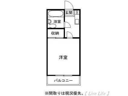 暖家荘(1K/2階)の間取り写真