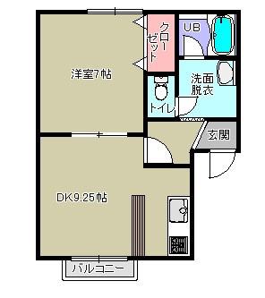 エトワール千年(1DK/2階)の間取り写真