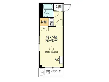 長谷マンション(ワンルーム/2階)の間取り写真