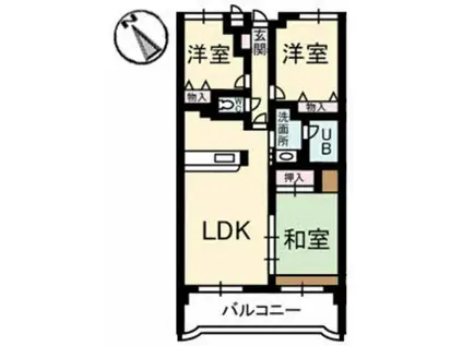 カーサ古江(3LDK/2階)の間取り写真