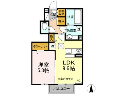 クレール・コスモ(1LDK/1階)の間取り写真