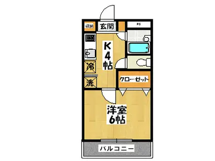 ボーヌング・ゴーゼム(1K/3階)の間取り写真