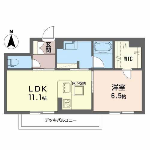 クオレール(1LDK/1階)の間取り写真