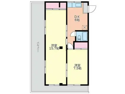 長谷川マンション(2DK/3階)の間取り写真