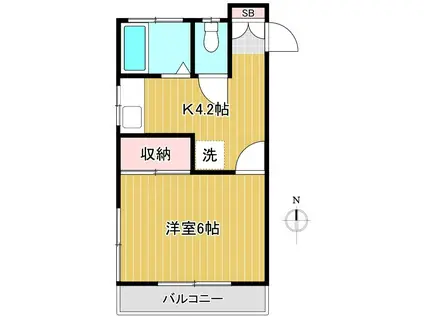 碧水アパート(1K/1階)の間取り写真
