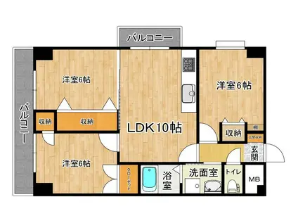 エミネンス海田(3LDK/8階)の間取り写真