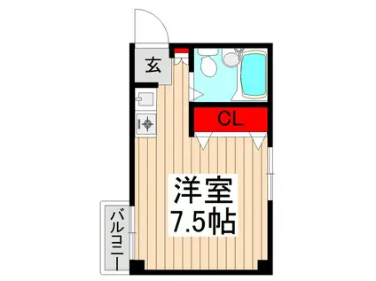 ファイン・ビレッジ(ワンルーム/4階)の間取り写真