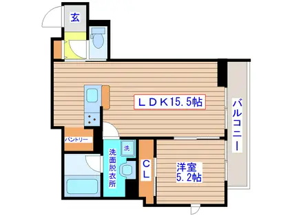 シャーメゾン成田町(1LDK/2階)の間取り写真