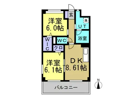 ＪＲ東海道本線 共和駅 徒歩20分 3階建 築21年(2DK/2階)の間取り写真