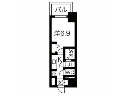 ファステート名古屋駅前ドリーム(1K/12階)の間取り写真