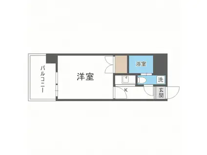 エステートモア博多グラン(1K/13階)の間取り写真