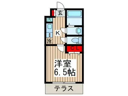 アドヴァンス新松戸(1K/1階)の間取り写真