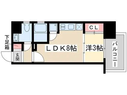 セレニテ新大阪(1LDK/7階)の間取り写真