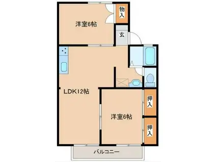 ファーストコーポ八千代(2LDK/1階)の間取り写真