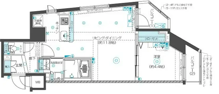 フェニックス新横濱クアトロ 7階階 間取り