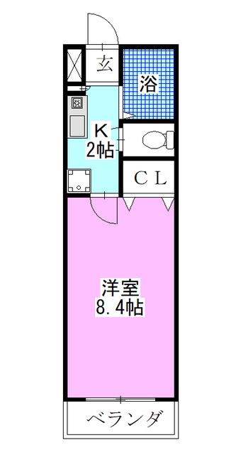 クレオ舞浜B(1K/1階)の間取り写真