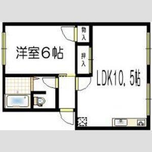 ファミリーハイツ(1LDK/2階)の間取り写真