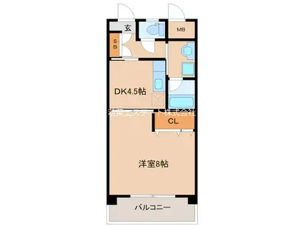 エスポワール(1DK/1階)の間取り写真