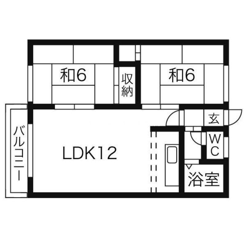 グリーンハイツA(2LDK/2階)の間取り写真