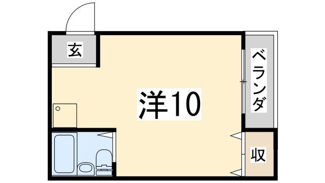 岡本ビル北棟(1K/2階)の間取り写真