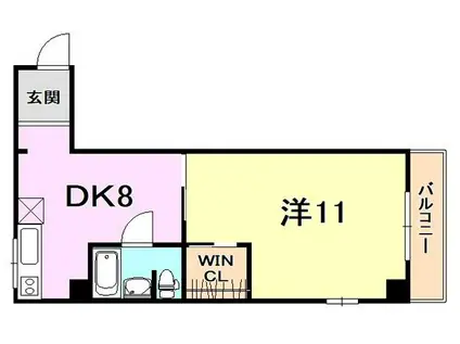 セルフィーユ諏訪山(1DK/2階)の間取り写真