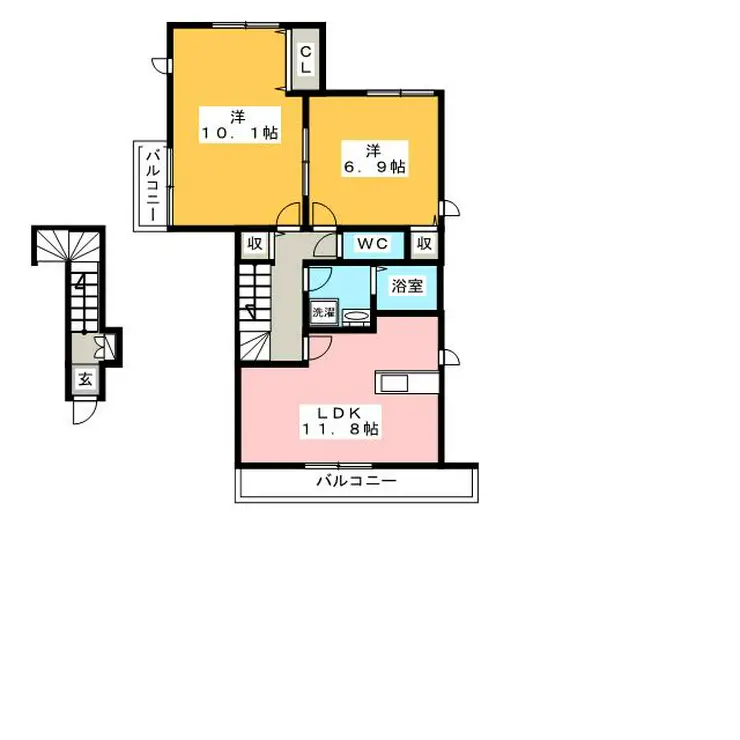 グリーンテラスサントク 3階階 間取り