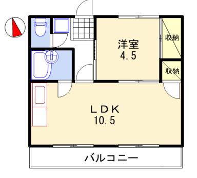 サバイブ(1LDK/2階)の間取り写真