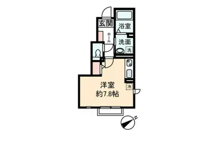 ベルサイズフラット鶴瀬(ワンルーム/1階)の間取り写真