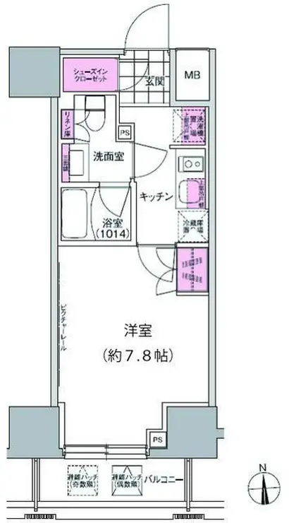 プレジリア東日本橋 7階階 間取り
