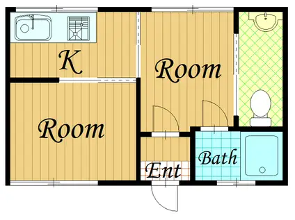 鶴見三業協同ビル(2K/3階)の間取り写真