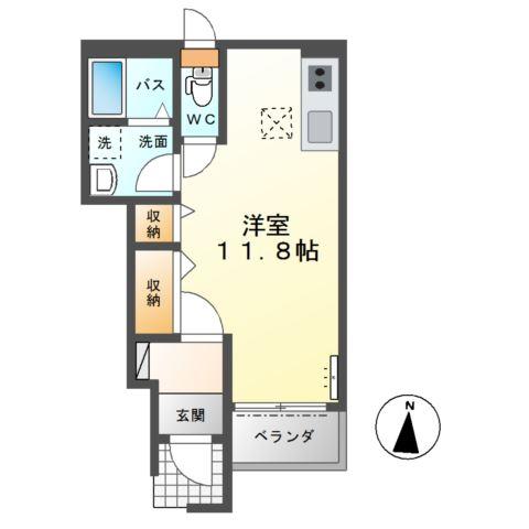 EVER BLUE(1K/1階)の間取り写真