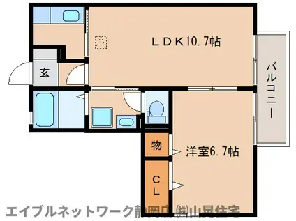 ブライトガーデン一番町(1LDK/1階)の間取り写真